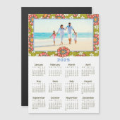 2025 Aangepaste foto Retro Bloemenkalender (Voorkant / Achterkant)