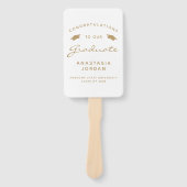 2025 Aangepaste Foto Wit Goud Afstuderen Handwaaier (Voorkant)