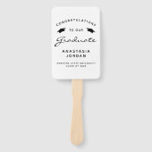 2025 Aangepaste Foto Wit Zwart Afstuderen Handwaaier (Voorkant)