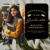 2025 Aangepaste Foto Zwart Goud Afstuderen Handwaaier