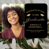 2025 Aangepaste Foto Zwart Goud Afstuderen Handwaaier