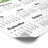 2025 Aangepaste Fotocollage Monogram Familiekalend Poster (Hoek)