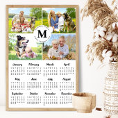 2025 Aangepaste Fotocollage Monogram Familiekalend Poster