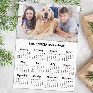 2025 Aangepaste Fotofamilie Naam 12 Maand Kalender Feestdagenkaart
