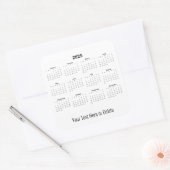 2025 Aangepaste tekst onderaan maandelijkse kalend Vierkante Sticker (Envelop)