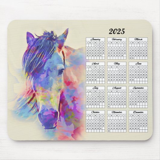 2025 Abstract Paardenkalender Muismat (Voorkant)