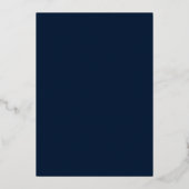 2025 Afgestudeerd Navy Blauw & Roze Goud Afstudere Folie Uitnodiging (Achterkant)