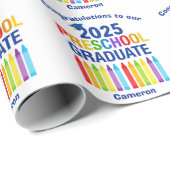 2025 Afstudeercadeau Cute Aangepaste Afgestudeerde Cadeaupapier (Rol Hoek)