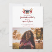 2025 Afstudeerder Elegant Twee Foto Afstudeerfeest Kaart (Voorkant)