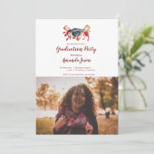 2025 Afstudeerder Elegant Twee Foto Afstudeerfeest Kaart (Staand voorkant)