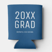 2025 Afstudeerder en schoolnaam Blue Modern Afstud Blikjeskoeler (Achterkant)