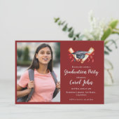 2025 Afstudeerder Foto Elegant Afstudeerfeest Kaart (Staand voorkant)