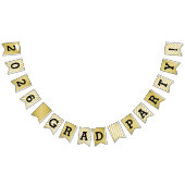2025 Afstudeerder Party Modern Gold Afstuderen Vlaggetjes (Alle)