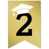 2025 Afstudeerder Party Modern Gold Afstuderen Vlaggetjes (Eerste vlag)