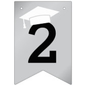 2025 Afstudeerder Party Modern Silver Afstuderen Vlaggetjes (Eerste vlag)