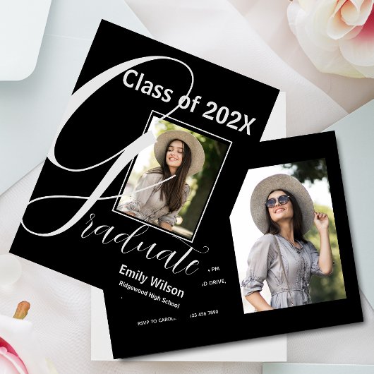 2025 AFSTUDEERDER Twee foto afstuderen Uitnodiging