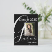 2025 AFSTUDEERDER Twee foto afstuderen Uitnodiging (Staand voorkant)