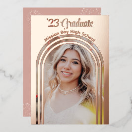 2025 Afstudeerfeest Photo Arch Roos Gold Folie In Folie Uitnodiging