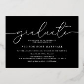 2025 Afstudeerfeest zwart goud Folie Uitnodiging (Achterkant)