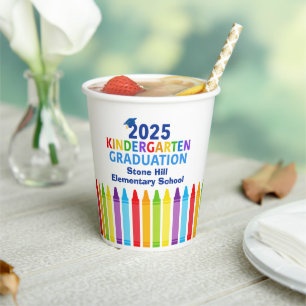 2025 Afstudeerfeestje voor kleuters aangepaste sch Papieren Bekers