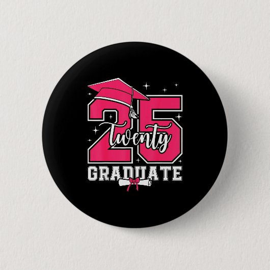 2025 afstudeerklas 2025 eindexamen middelbare scho ronde button 5,7 cm (Voorkant)