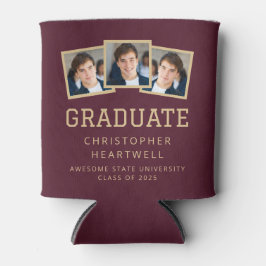 2025 Afstuderen 3-Foto Bourgondië Gold Sporty Blikjeskoeler