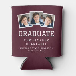 2025 Afstuderen 3-Foto Bourgondië Wit Sportief Blikjeskoeler