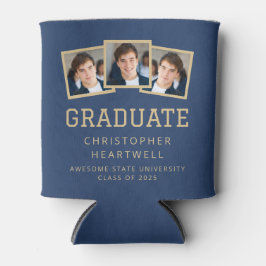 2025 Afstuderen 3-foto Navy Blue Gold Sporty Blikjeskoeler