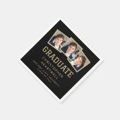 2025 Afstuderen 3-foto zwart en goud Servet (Hoek)