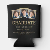 2025 Afstuderen 3-foto Zwart Goud Sportief Blikjeskoeler (Achterkant)