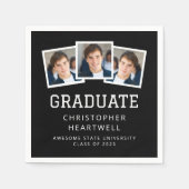 2025 Afstuderen 3-foto zwart-wit Servet (Voorkant)