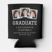 2025 Afstuderen 3-Foto Zwart-Wit Sportief Blikjeskoeler (Voorkant)