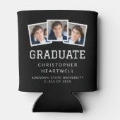 2025 Afstuderen 3-Foto Zwart-Wit Sportief Blikjeskoeler (Achterkant)