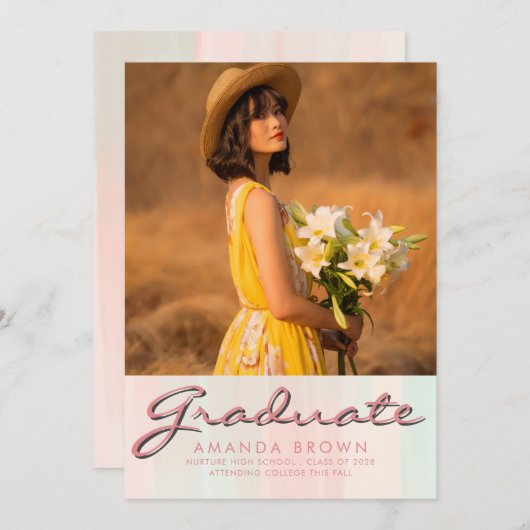 2025 Afstuderen Aankondiging Eenvoudig Elegant Tre (Voorkant / Achterkant)