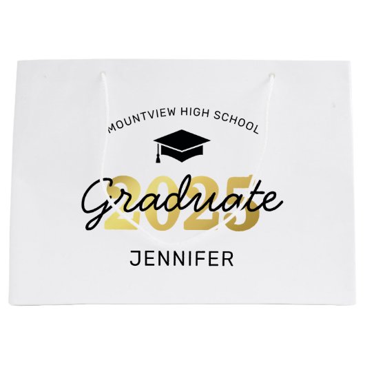 2025 Afstuderen Afstuderen cadeau Groot Cadeauzakje (Voorkant)
