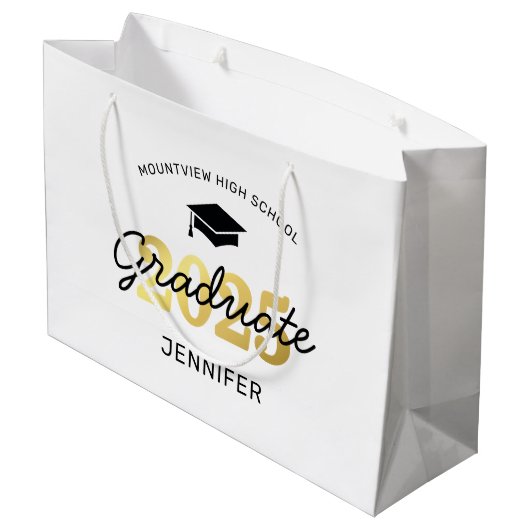 2025 Afstuderen Afstuderen cadeau Groot Cadeauzakje (Achterkant Gekanteld)