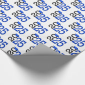 2025 Afstuderen blauw en zwart Cadeaupapier (Hoek)