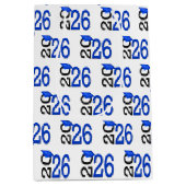 2025 Afstuderen blauw en zwart Medium Cadeauzakje (Voorkant)