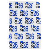 2025 Afstuderen blauw en zwart Medium Cadeauzakje (Achterkant)