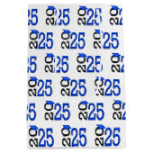 2025 Afstuderen blauw en zwart Medium Cadeauzakje (Achterkant)