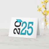 2025 Afstuderen Blauwgroen en zwart Kaart (Gele Bloem)