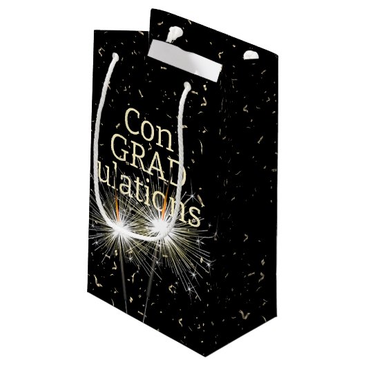 2025 Afstuderen Confetti en Sparkler Klein Cadeauzakje (Achterkant Gekanteld)