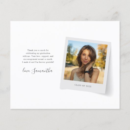 2025 Afstuderen Dank u Photo Script Kaart (Achterkant)