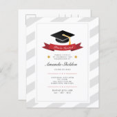 2025 Afstuderen Elegant Afstudeerder Uitnodiging (Voorkant / Achterkant)