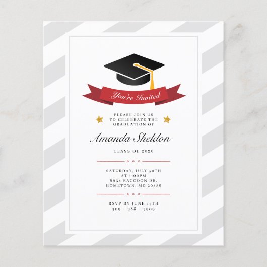 2025 Afstuderen Elegant Afstudeerder Uitnodiging (Voorkant)