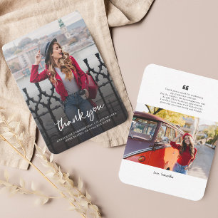 2025 Afstuderen Foto Afstudeerder Dank u kaart Notitiekaartje