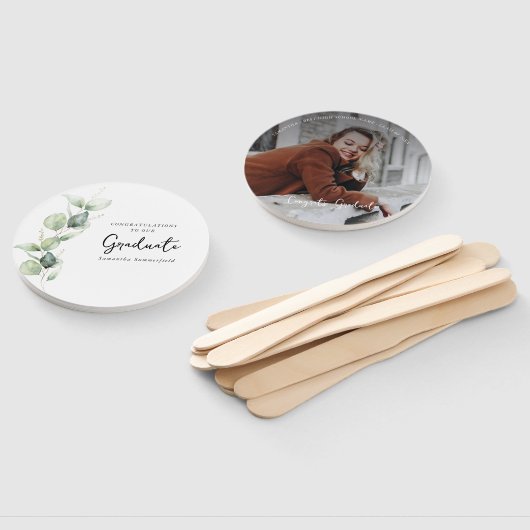 2025 Afstuderen Foto Eucalyptus Afstuderen Handwaaier (Niet-gemonteerd)