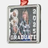 2025 Afstuderen Foto Heart Grunge Metalen Ornament (Links)