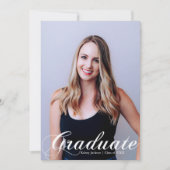 2025 Afstuderen foto White Flourish Script Overlay Aankondiging (Voorkant)