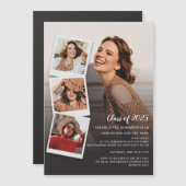 2025 Afstuderen Foto's Afstudeerder Open Huis Magnetische Uitnodiging (Voorkant / Achterkant)